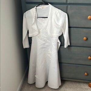 Elegant White Dress with Bolero